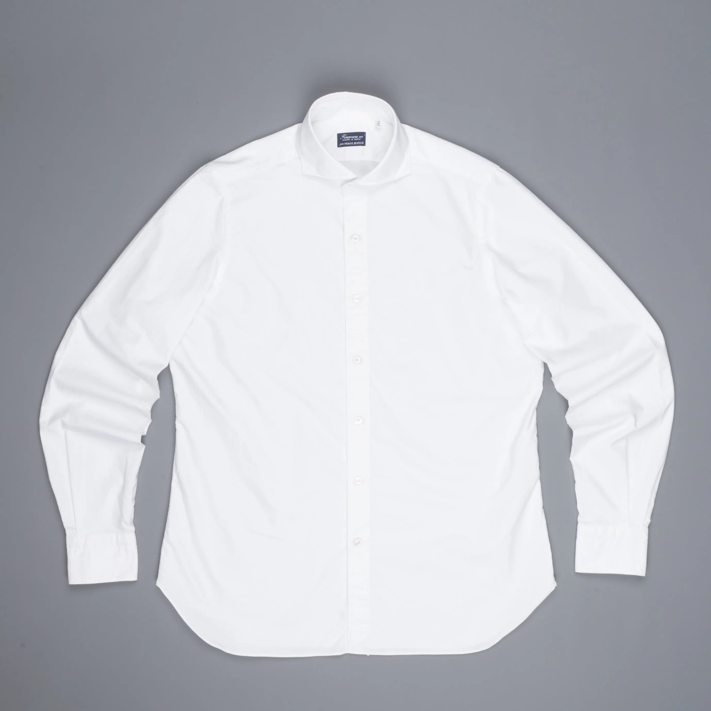 Finamore Gaeta shirt Sergio collar brushed oxford white sold by Frans Boone product image thumbnail 2