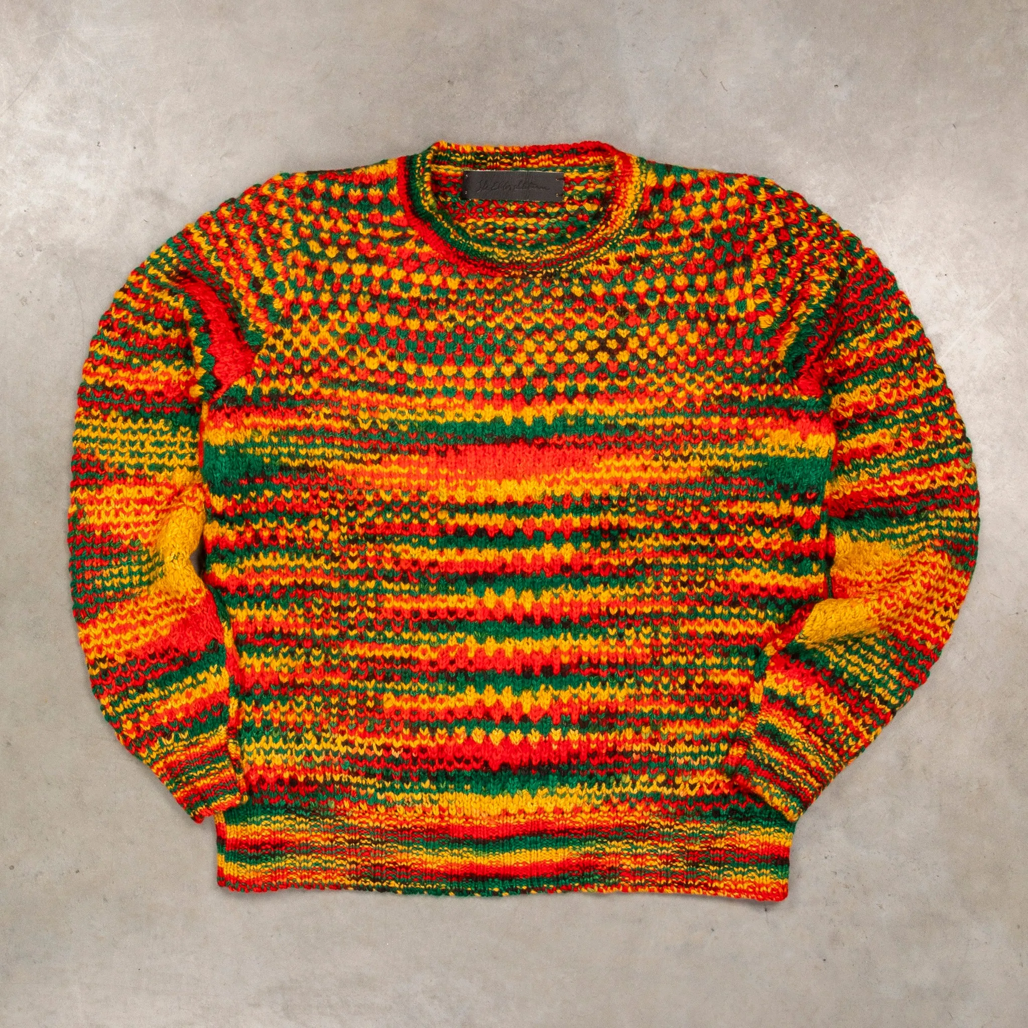 The Elder Statesman 100% cashmere tuck pop crew Rasta sold by Frans Boone product image thumbnail 2
