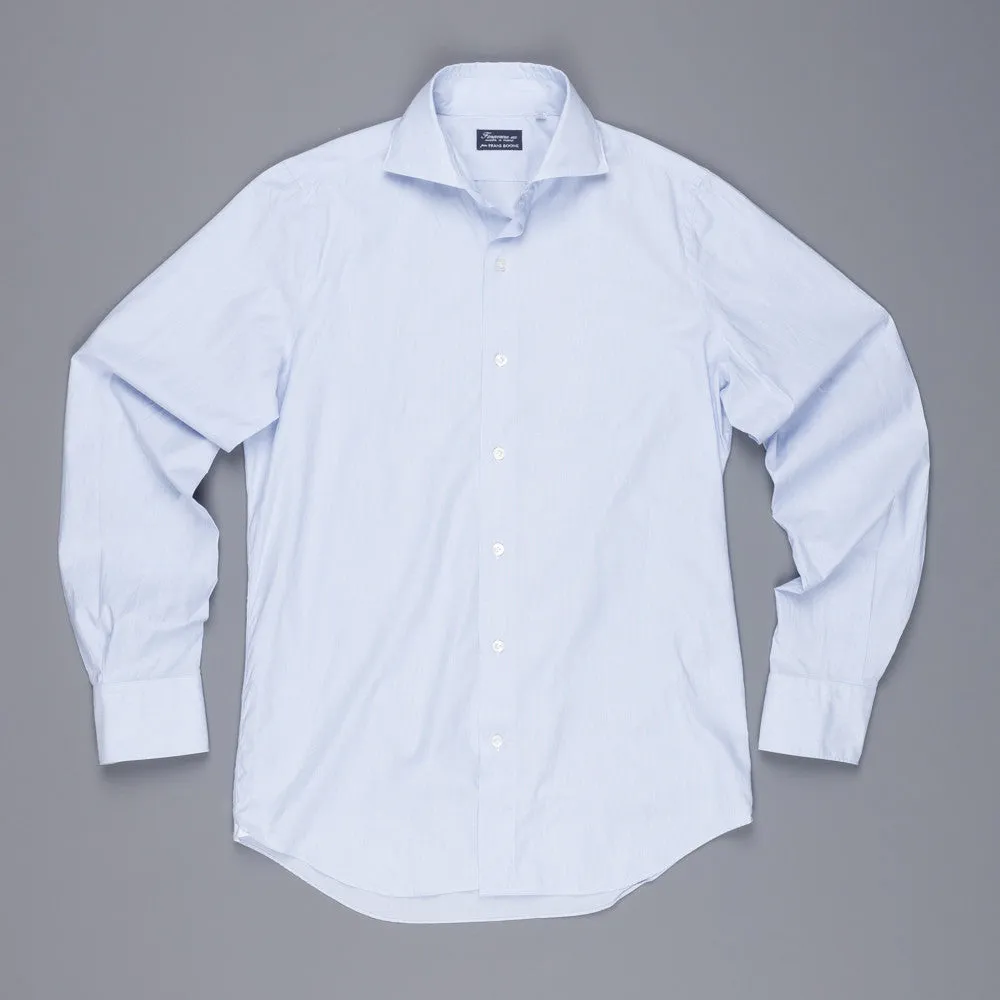 Finamore Milano shirt Eduardo collar navy blue hairline sold by Frans Boone product image thumbnail 2