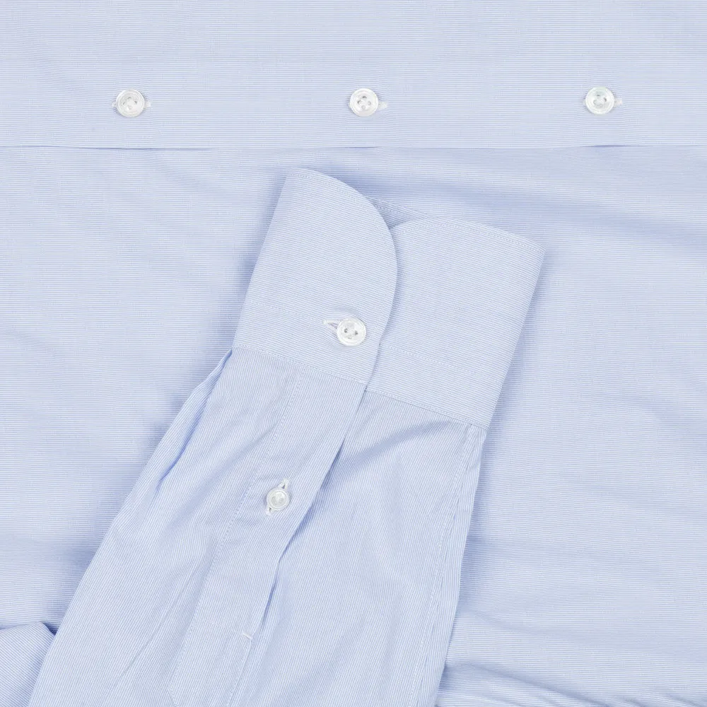 Finamore Milano shirt Eduardo collar navy blue hairline sold by Frans Boone product image thumbnail 5