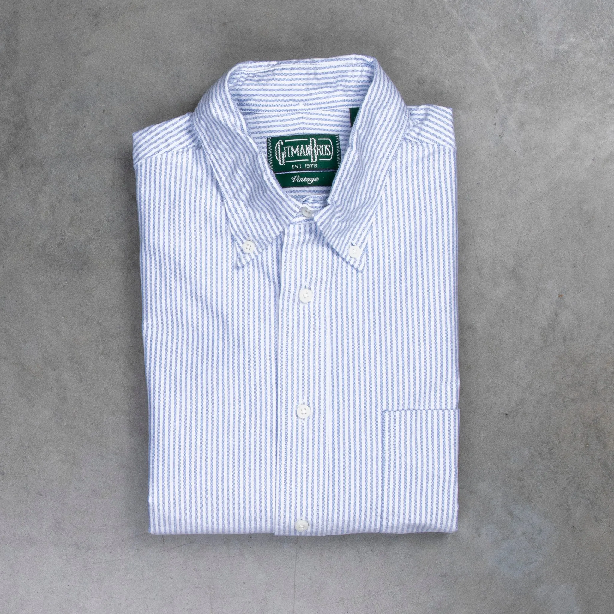 Gitman Vintage Oxford Button-down Shirt Blue Striped sold by Frans Boone