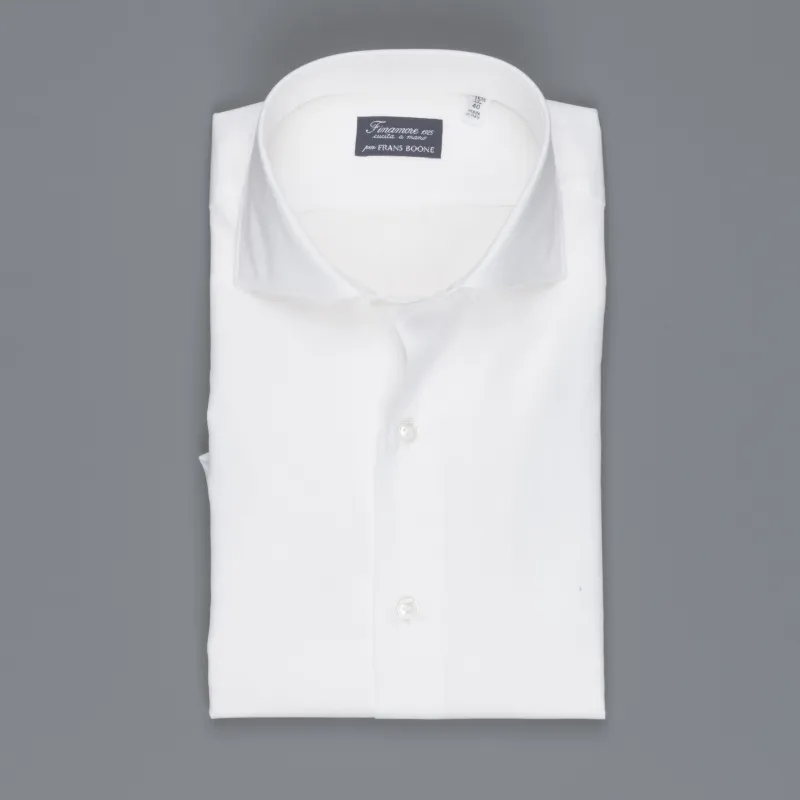 Finamore Milano fine white twill shirt Collo Eduardo made by Finamore