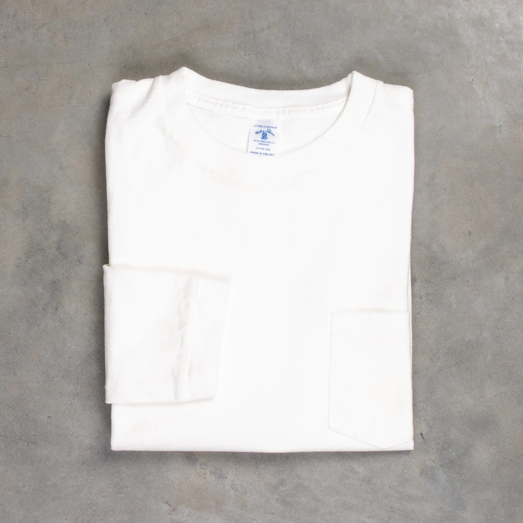 Velva Sheen Longsleeve Pocket Tee White sold by Frans Boone