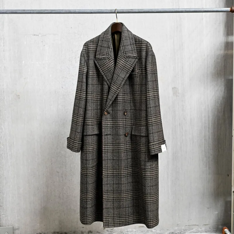 Caruso Rigoletto DB Overcoat Italian Tweed Verde Scuro made by Caruso