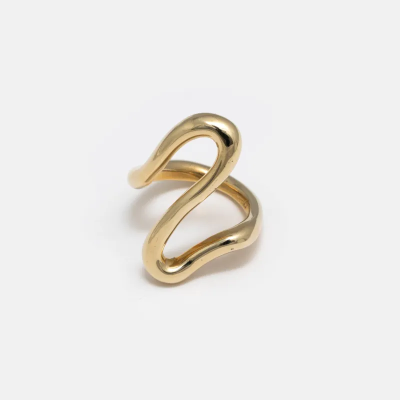 Brass Squiggle Ring made by Proche Studio