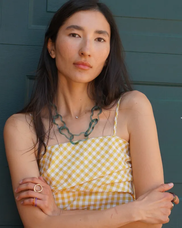 Glacier Blue Organic Link Necklace made by Proche Studio