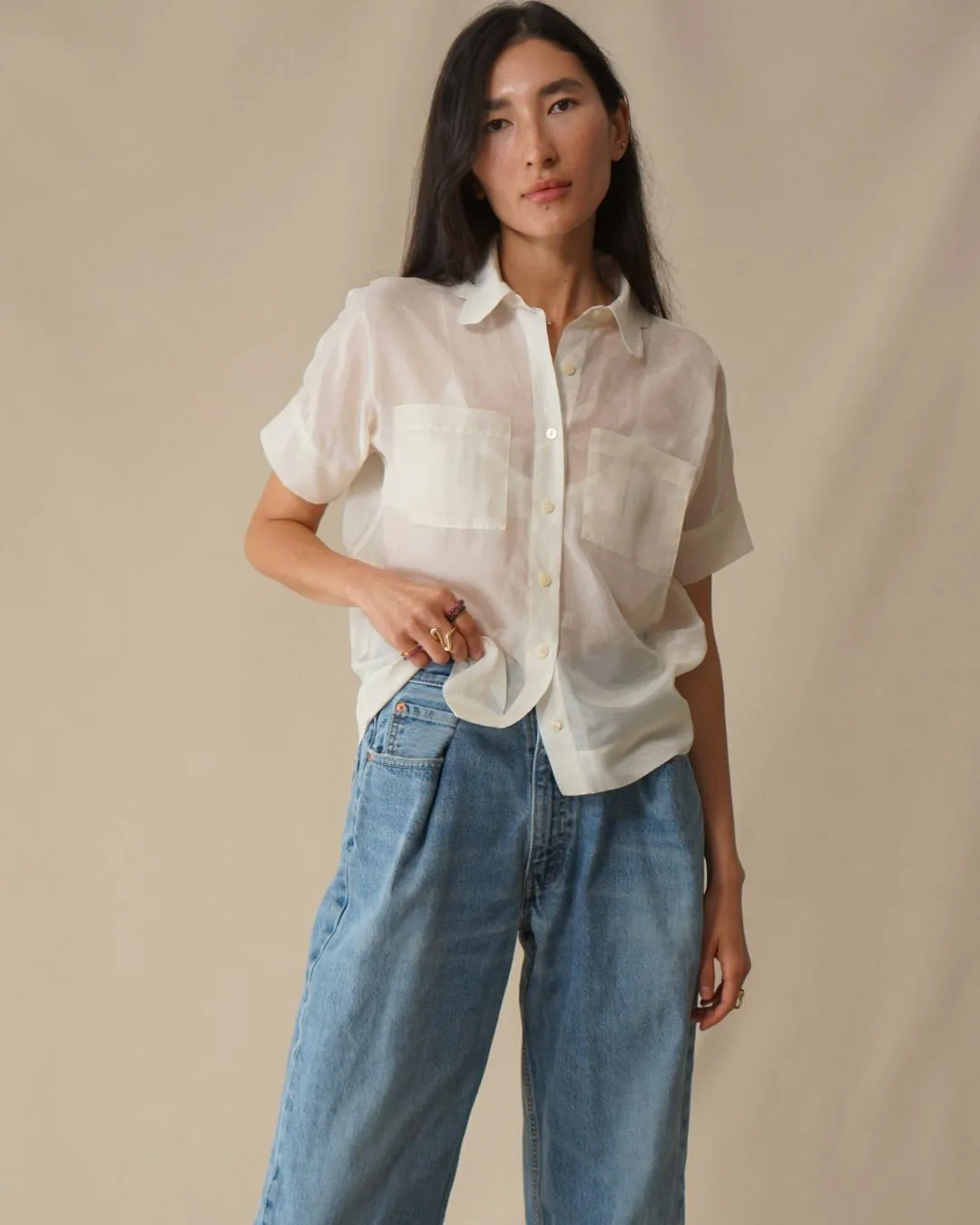 Miranda Blouse in Oyster sold by Proche Studio product image thumbnail 2