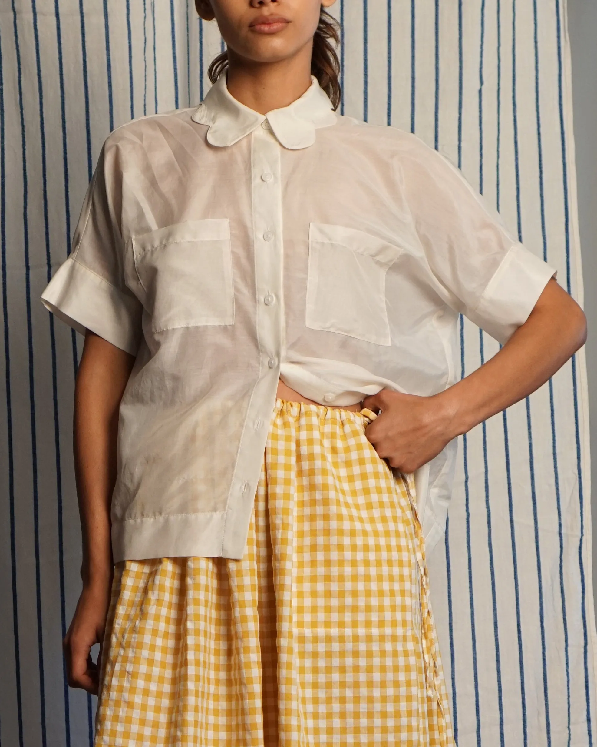 Miranda Blouse in Oyster sold by Proche Studio