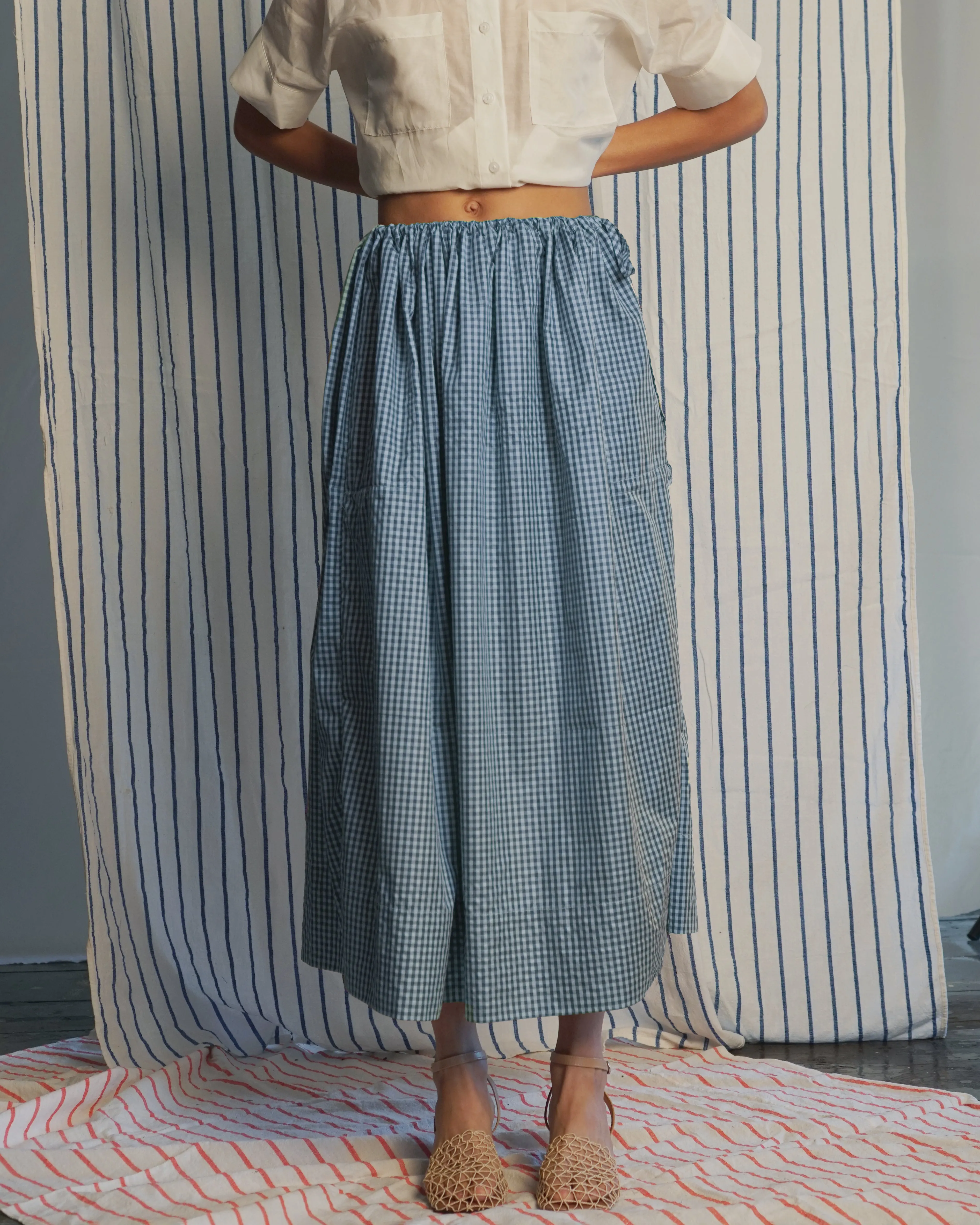 Taffeta Check Dirndl Skirt sold by Proche Studio product image thumbnail 2