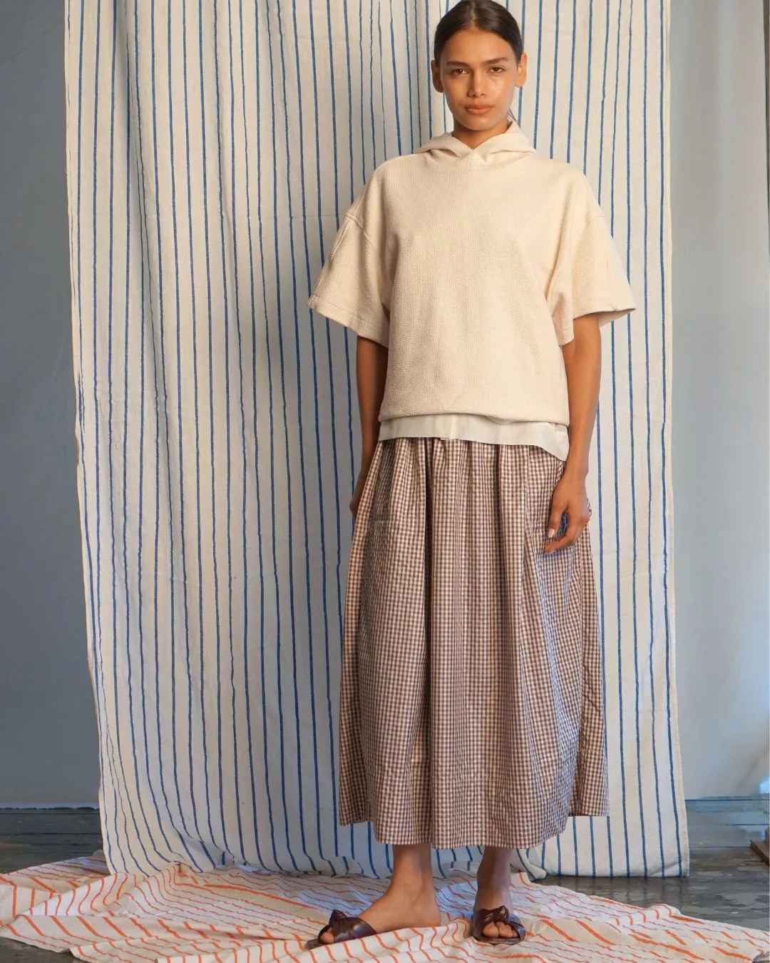 Taffeta Check Dirndl Skirt sold by Proche Studio