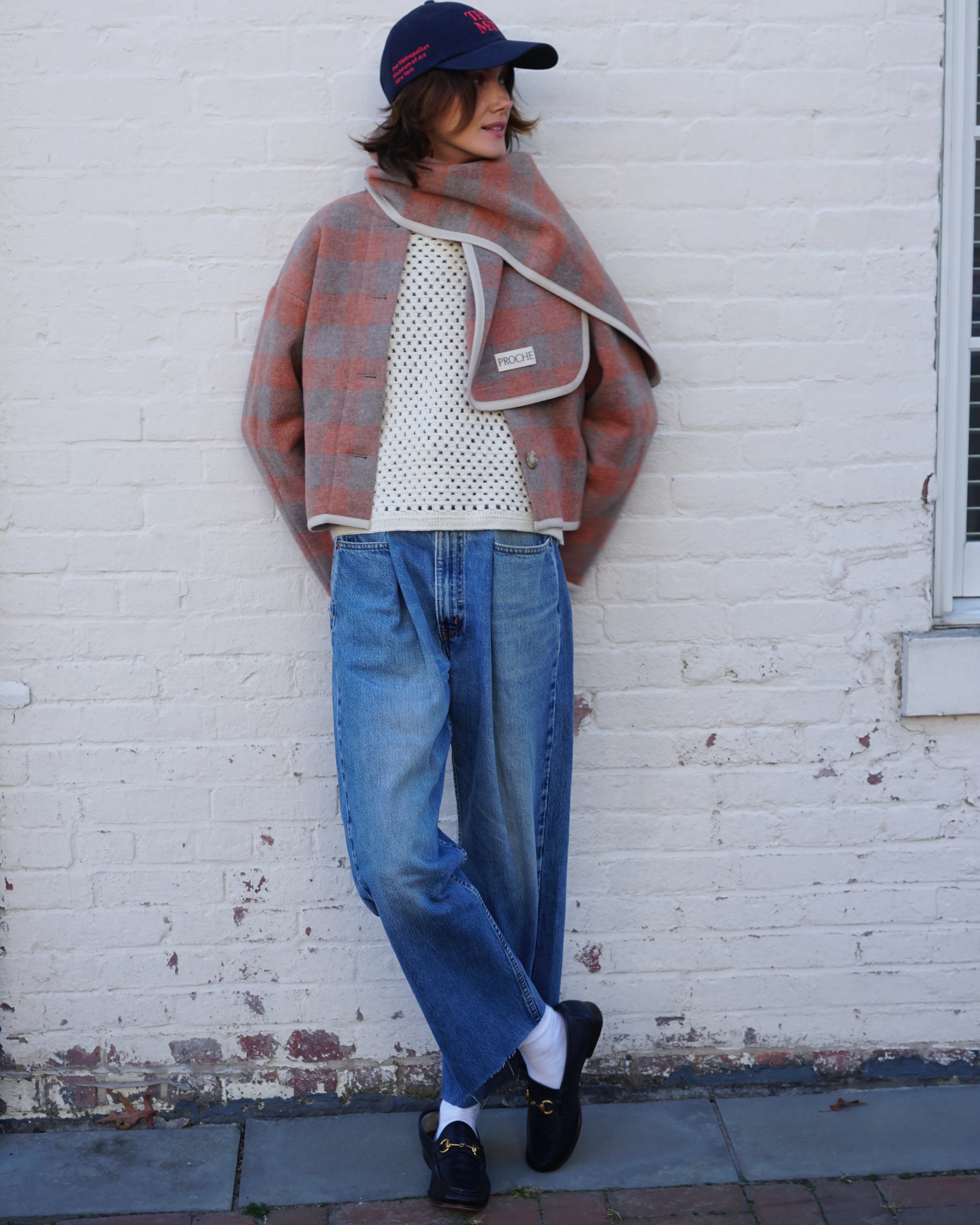 Upcycled front pleat denim sold by Proche Studio product image thumbnail 4