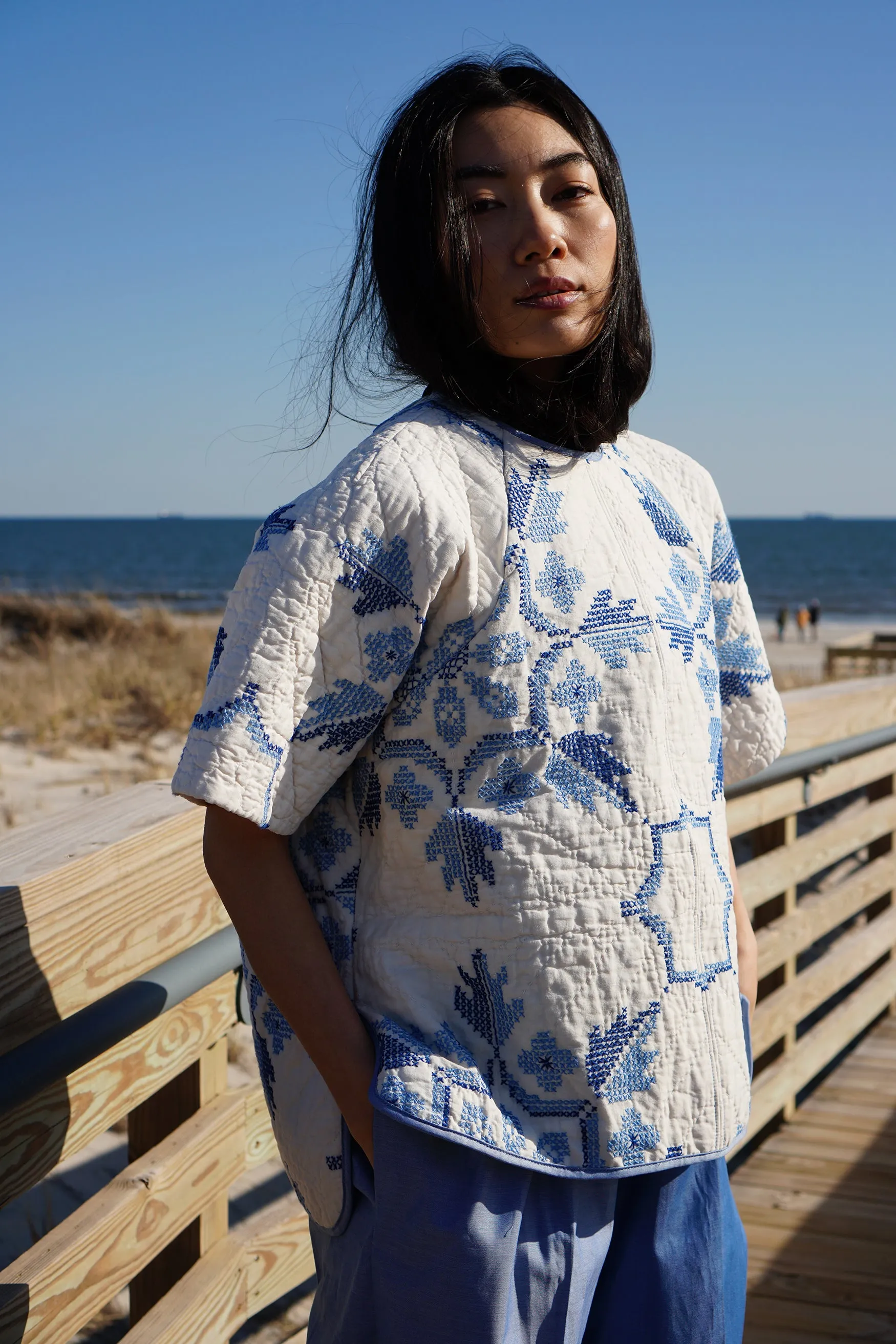 custom quilted Perstephanie pullover top sold by Proche Studio product image thumbnail 2