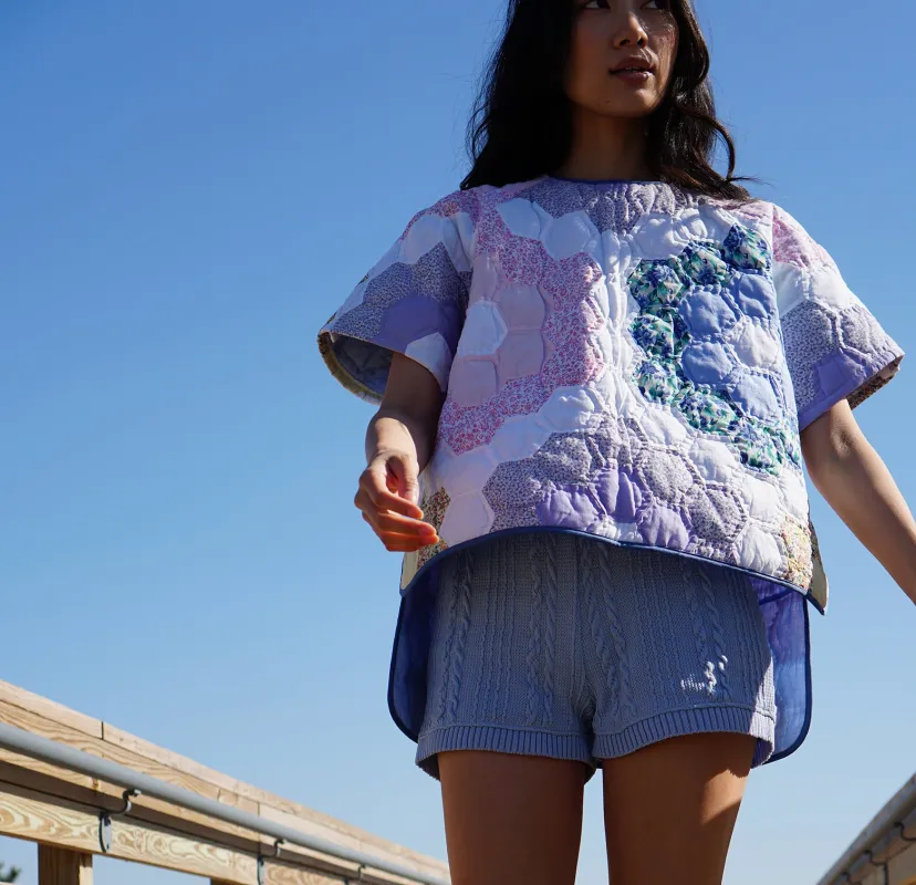custom quilted Perstephanie pullover top made by Proche Studio