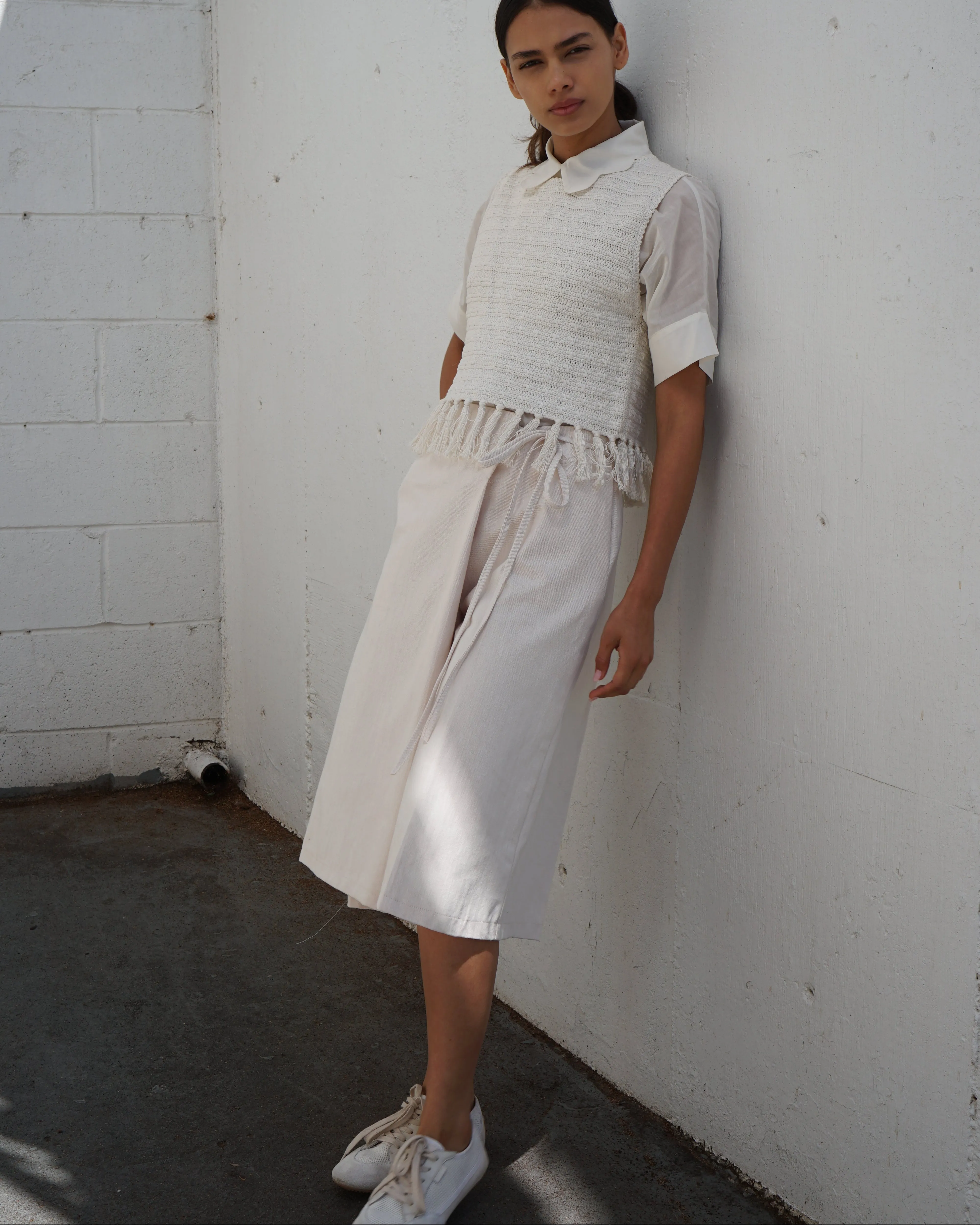 Fringe hem crochet vest sold by Proche Studio product image thumbnail 4