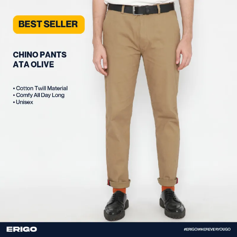 Erigo Chino Pants Ata Olive sold by Erigo