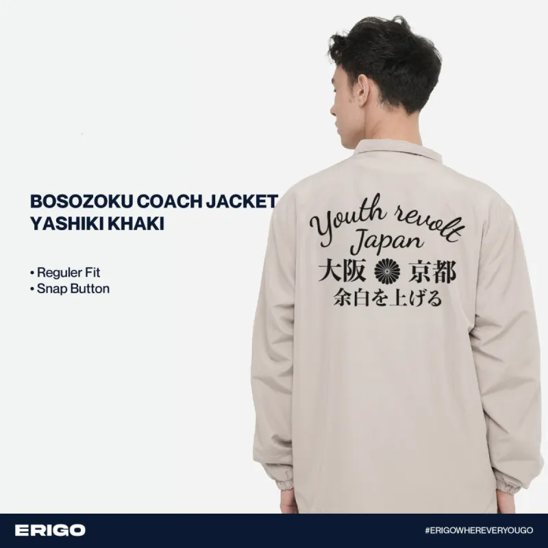 Erigo Bosozoku Coach Jacket Graphic Yashiki Khaki sold by Erigo
