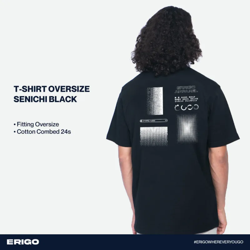 Erigo T-Shirt Oversize Graphic Senichi Black sold by Erigo