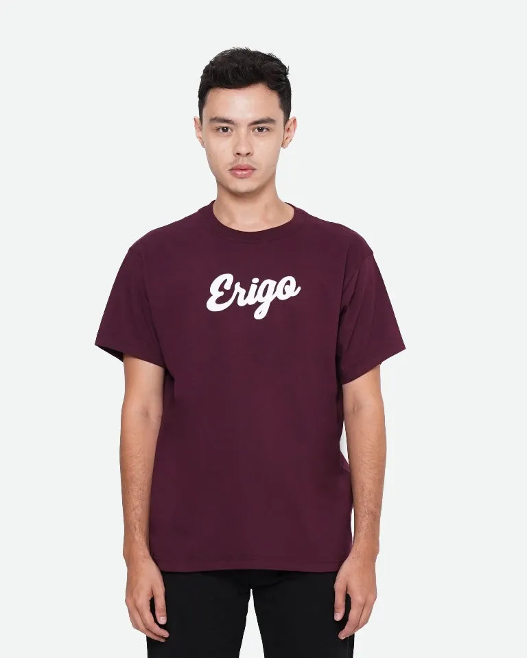 Erigo T-Shirt Basic Maroon White Unisex sold by Erigo