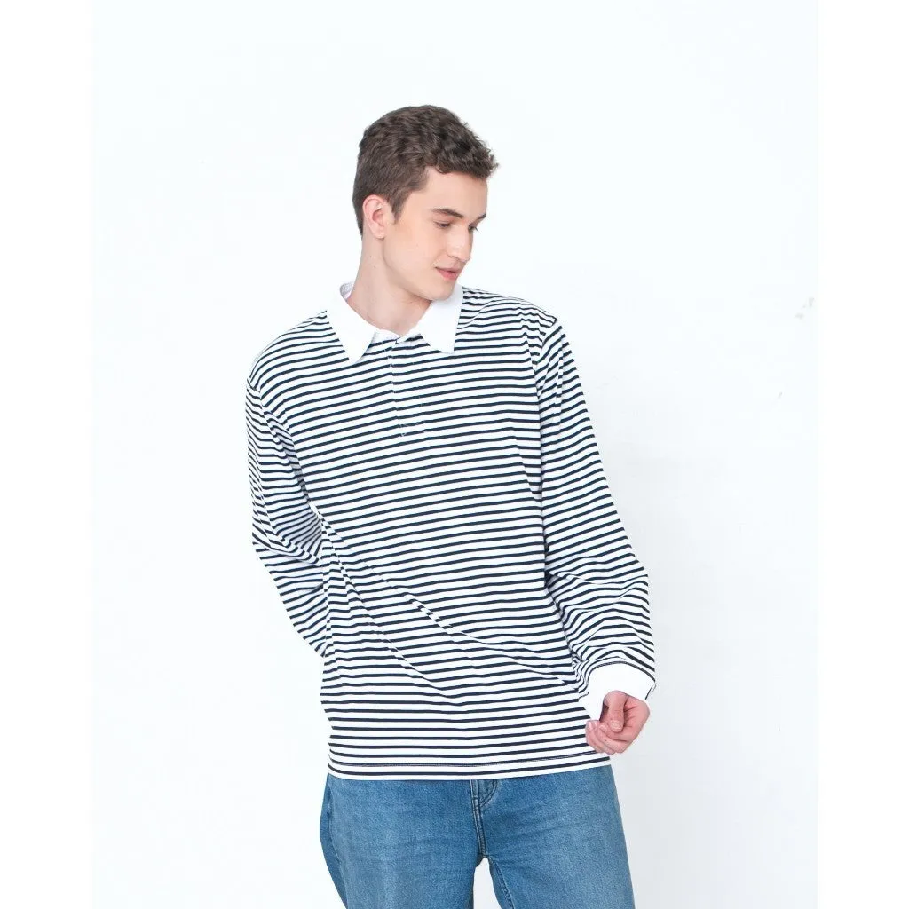 Erigo Longsleeve Rugger Stripe Allens Small Striped Navy Unisex sold by Erigo product image thumbnail 3
