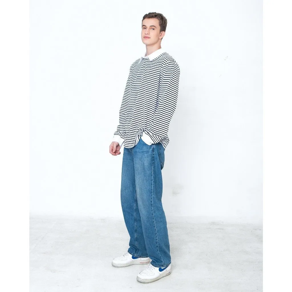 Erigo Longsleeve Rugger Stripe Allens Small Striped Navy Unisex sold by Erigo product image thumbnail 4