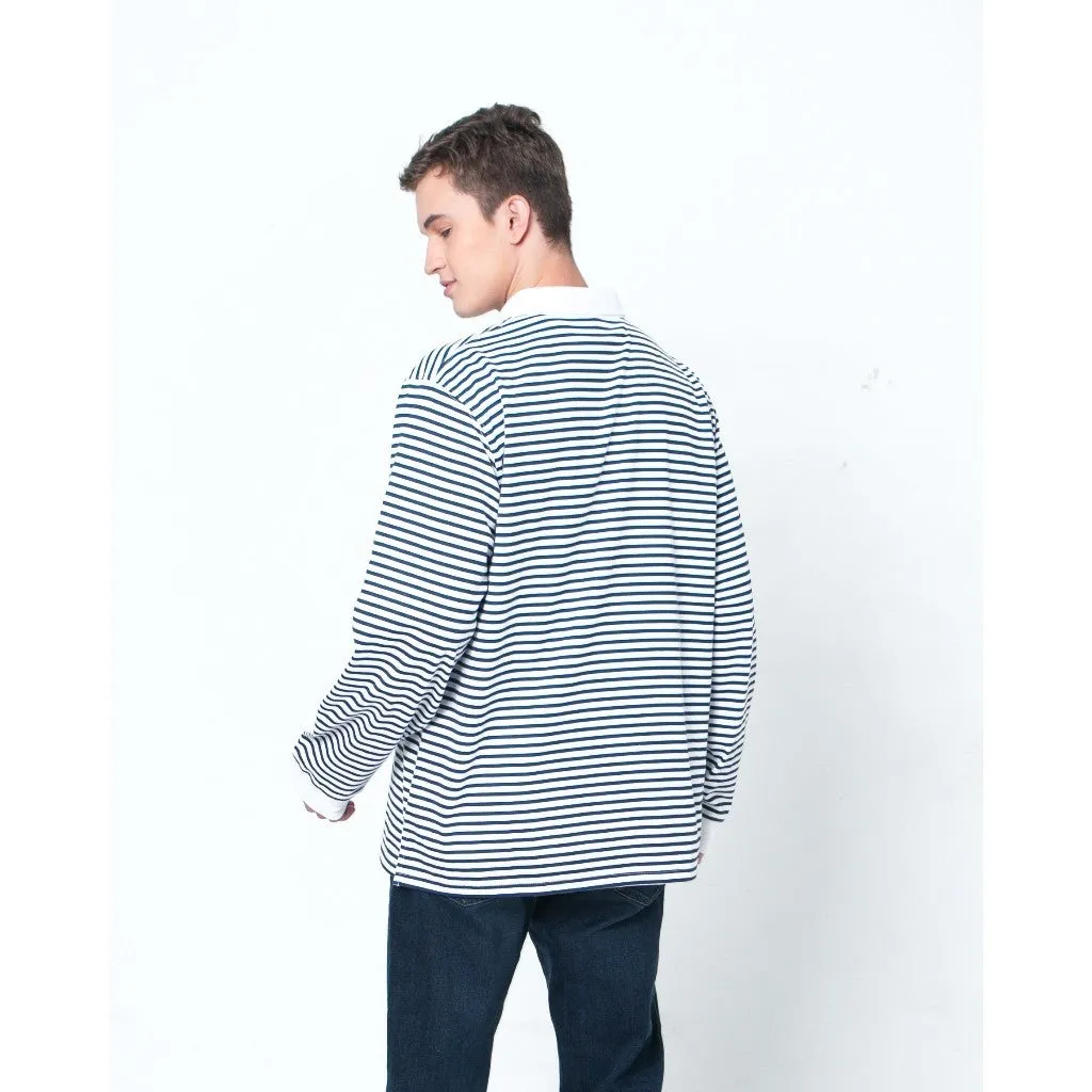 Erigo Longsleeve Rugger Stripe Allens Small Striped Navy Unisex sold by Erigo product image thumbnail 2