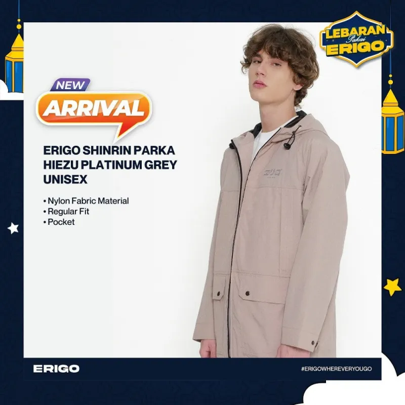 Erigo Shinrin Parka Jacket Hiezu Platinum Grey Unisex sold by Erigo