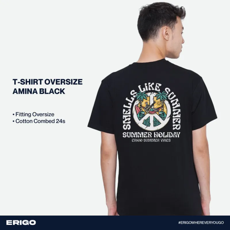Erigo T-Shirt Oversize Graphic Amina Black sold by Erigo
