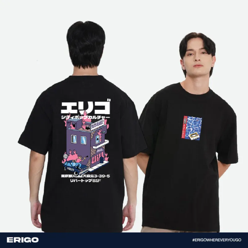 Erigo Buy 1 Get 2 T-Shirt Oversize Graphic Bundling 1 | Fubuki Black, Fujie Black sold by Erigo
