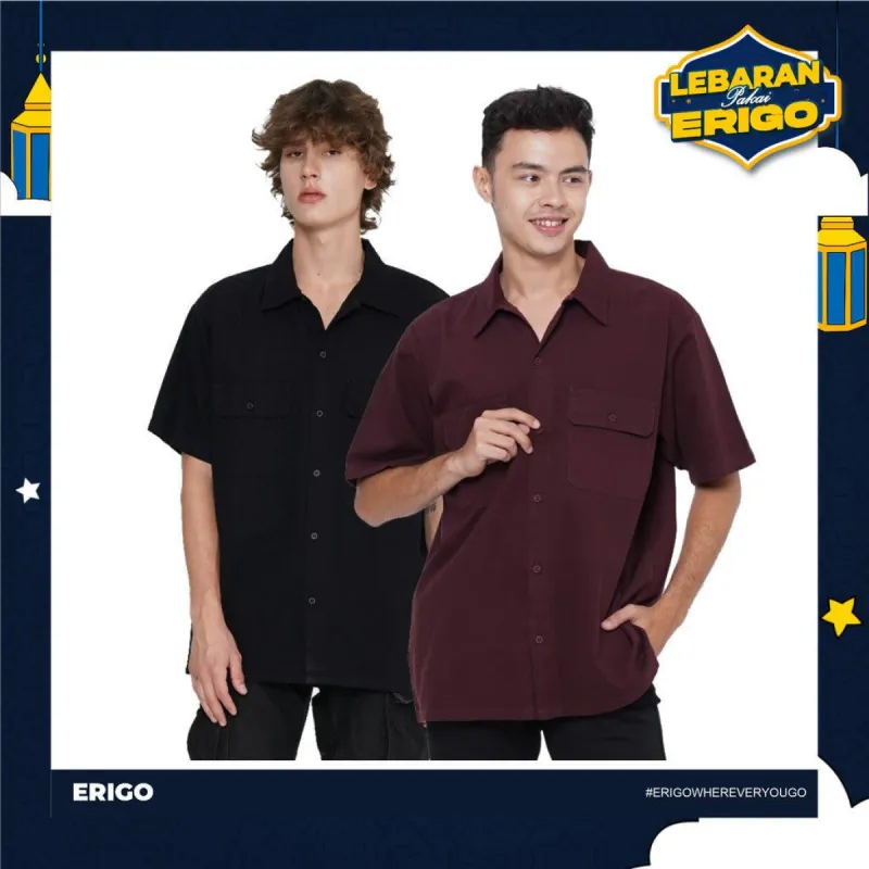 Erigo Work Shirt Buy 1 Get 2 Bundling B | Tesla Black, Skyler Maroon sold by Erigo