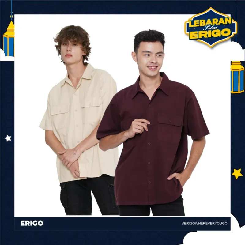 Erigo Work Shirt Buy 1 Get 2 Bundling C | Rurik Brown Rice, Skyler Maroon sold by Erigo