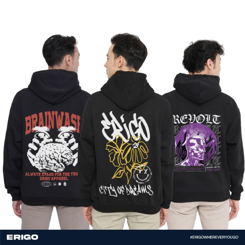 Erigo Buy 1 Get 3 Hoodie Graphic Bundling 1 | Kheon Black, Leroy Black, Reyshan Black sold by Erigo