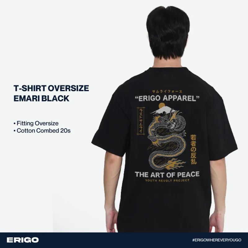Erigo T-shirt Oversize DTF Series Emari Black sold by Erigo
