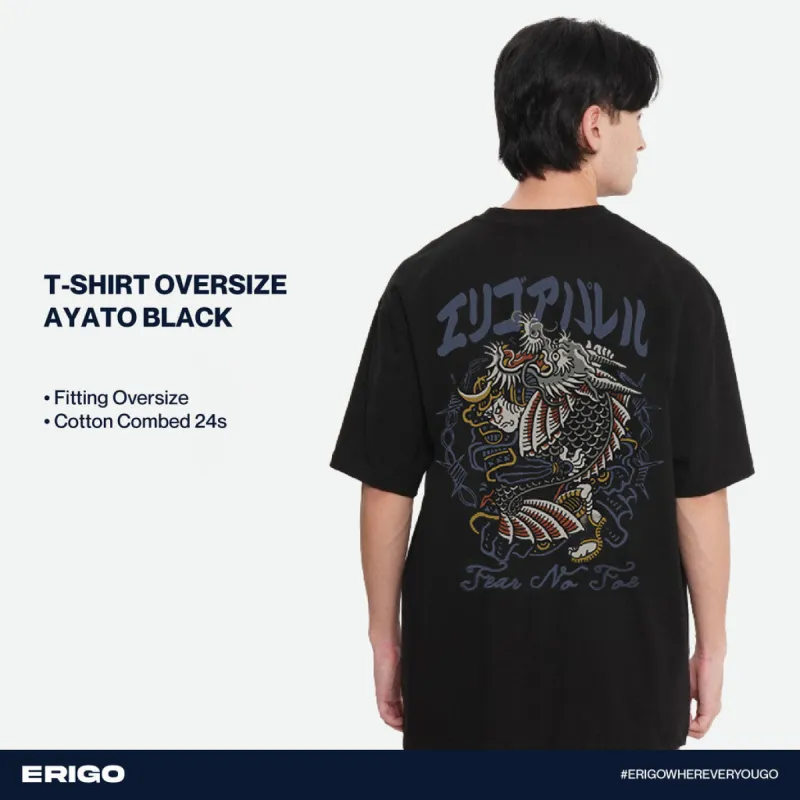 Erigo T-Shirt Oversize Graphic Ayato Black sold by Erigo