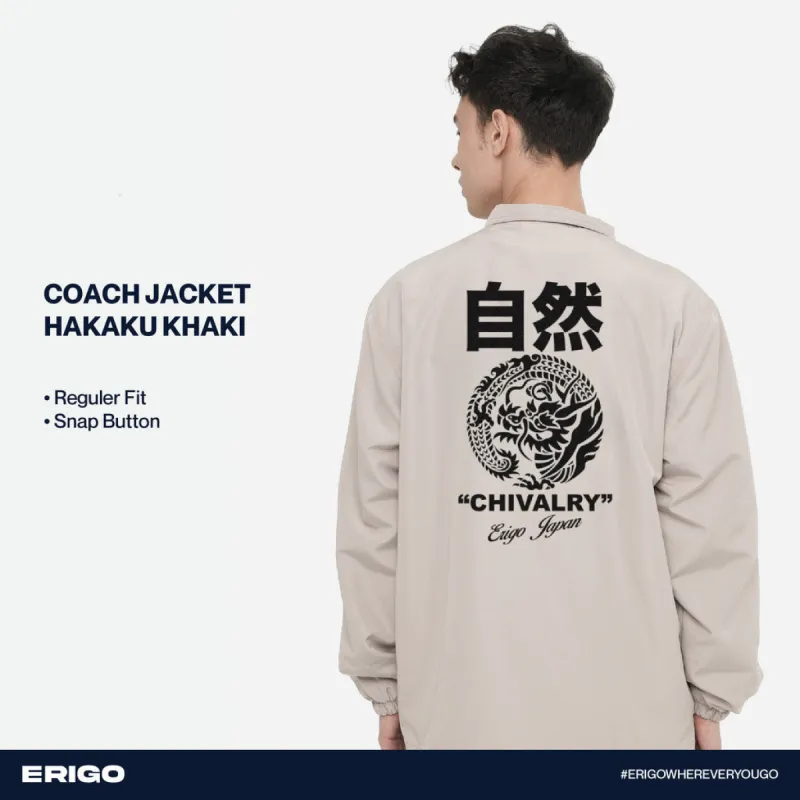 Erigo Coach Jacket Graphic Hakaku Khaki sold by Erigo