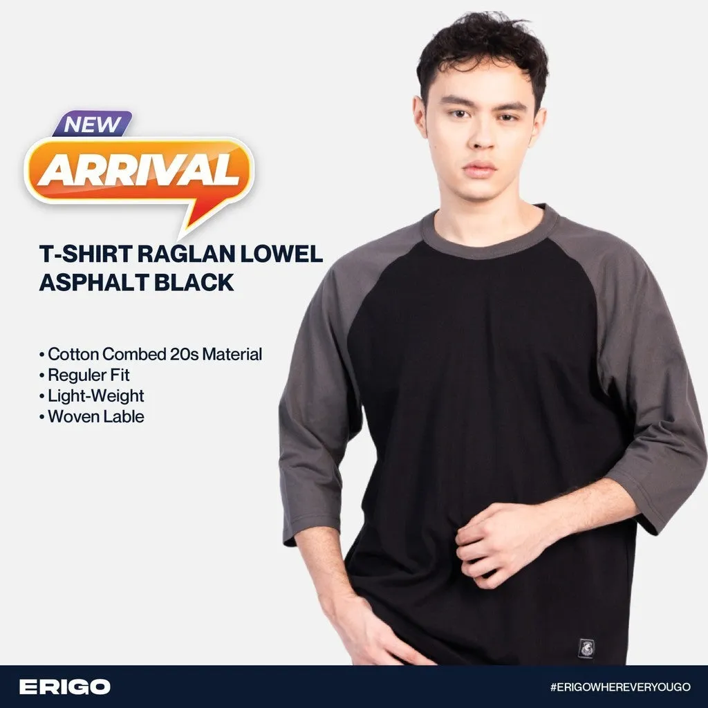 Erigo T-Shirt Raglan Lowel Asphalt Black Unisex sold by Erigo
