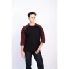 Erigo T-Shirt Raglan Lessy Maroon Black Unisex sold by Erigo