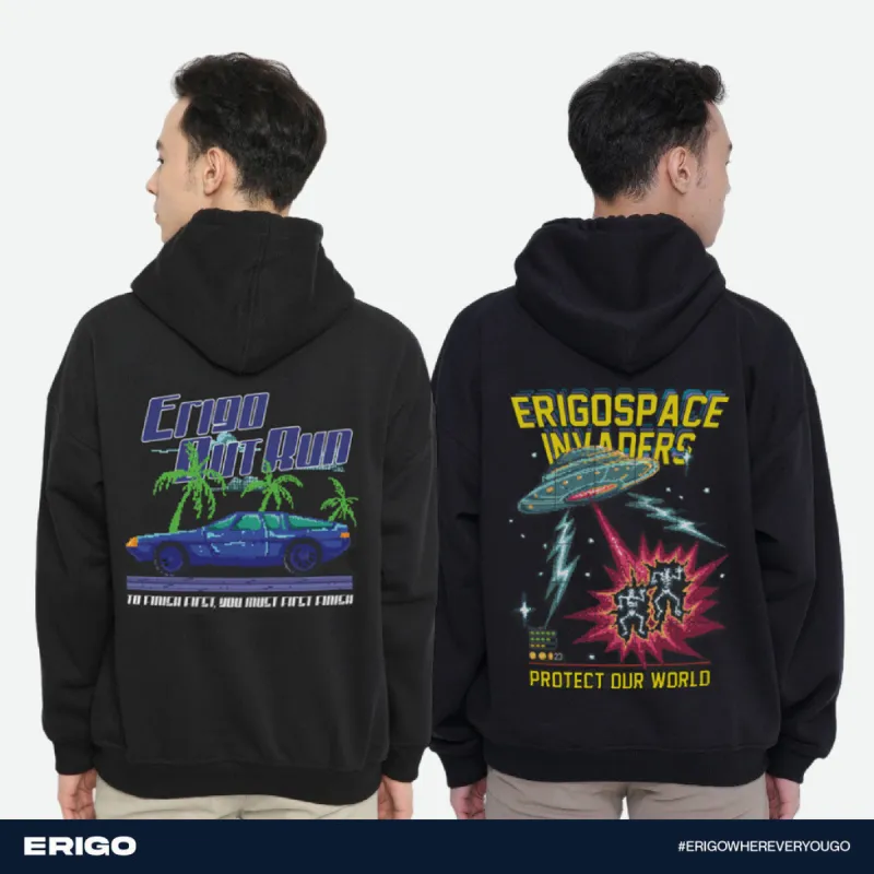 Erigo Buy 1 Get 2 Hoodie Graphic Bundling 2 | Outrun Black, Invaders Black sold by Erigo