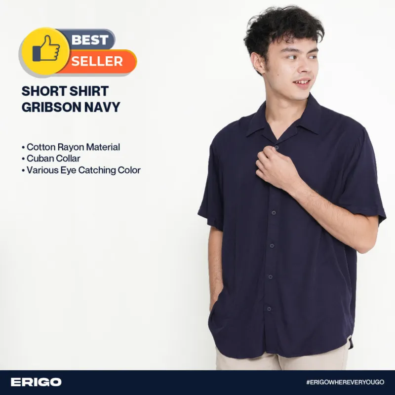 Erigo Short Shirt Gribson Navy Unisex sold by Erigo