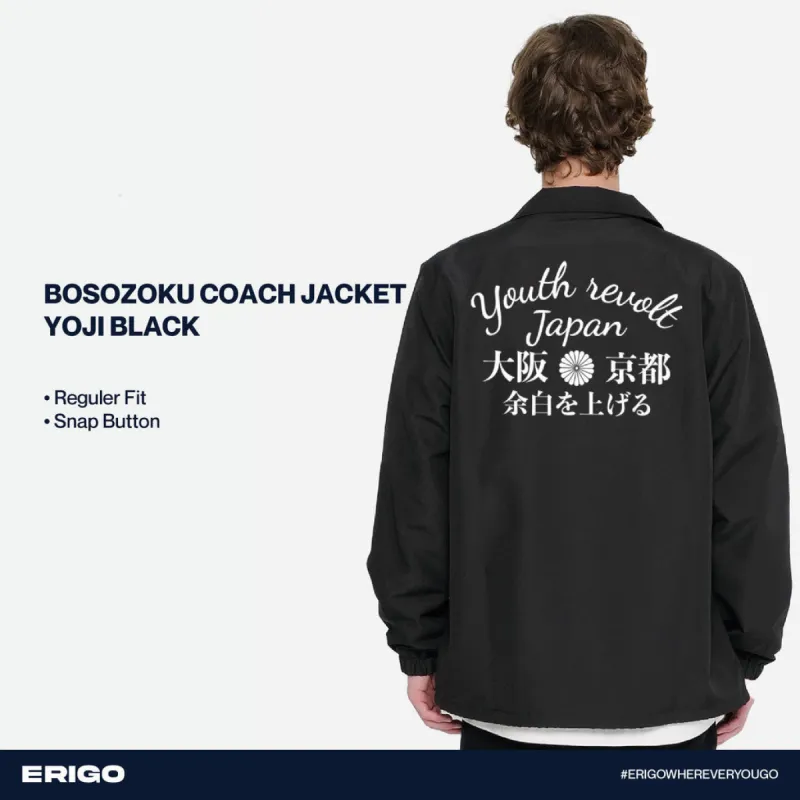 Erigo Bosozoku Coach Jacket Graphic Yoji Black sold by Erigo