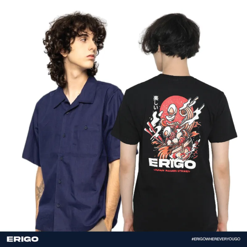 Erigo Buy 1 Get 2 T-Shirt & Shirt Bundling D | Catalya Navy dan Ramen Steeet Black sold by Erigo