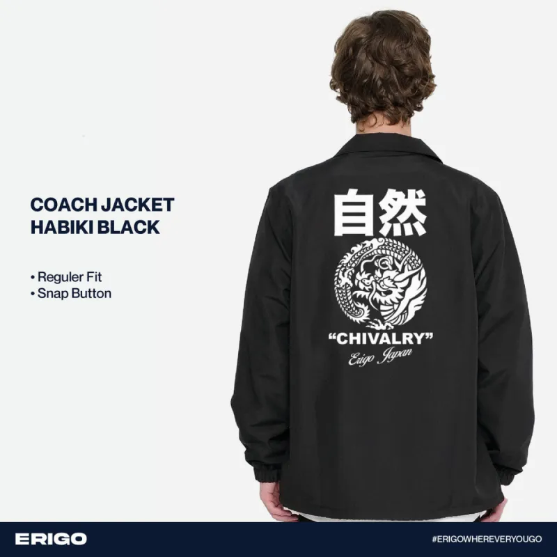 Erigo Coach Jacket Graphic Habiki Black sold by Erigo