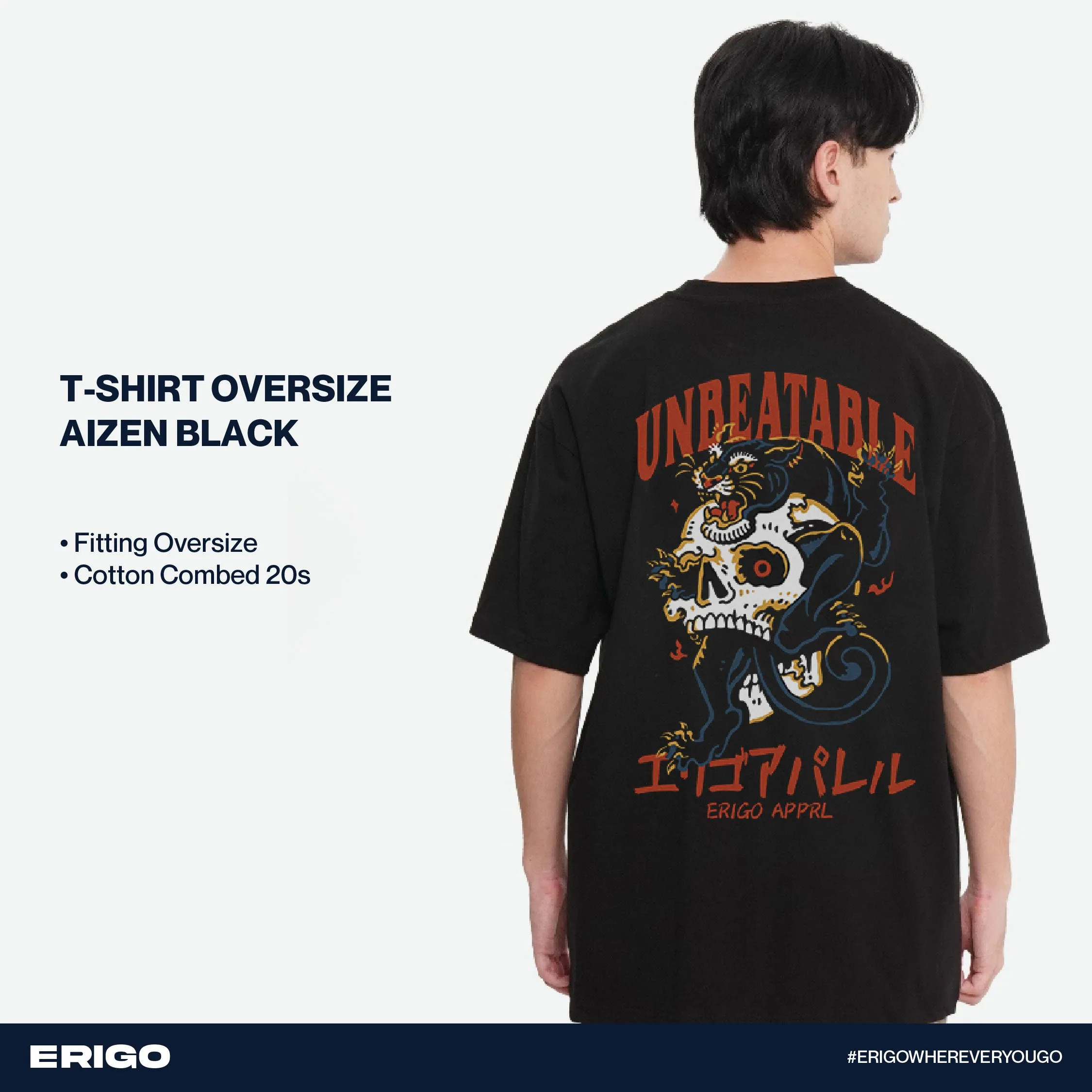 Erigo T-shirt Oversize DTF Series Aizen Black sold by Erigo