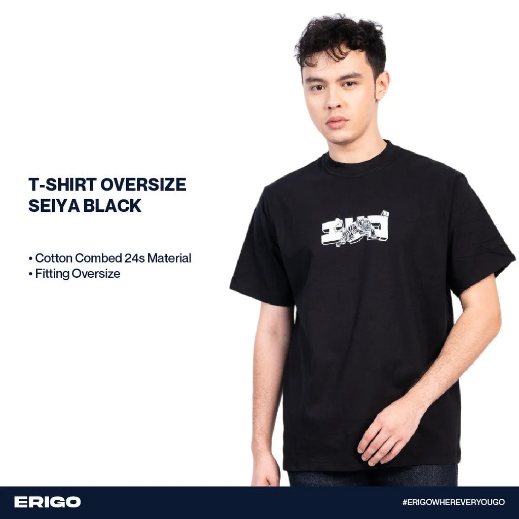 Erigo T-Shirt Oversize Graphic Seiya Black sold by Erigo