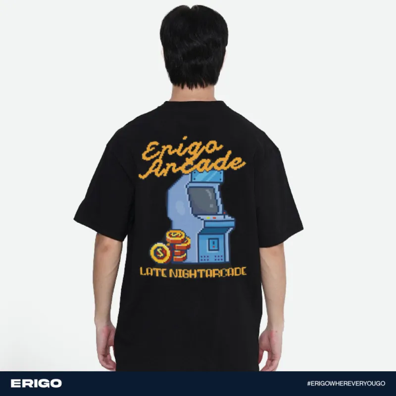 Erigo T-Shirt Oversize Graphic Series Arcade Club Black sold by Erigo