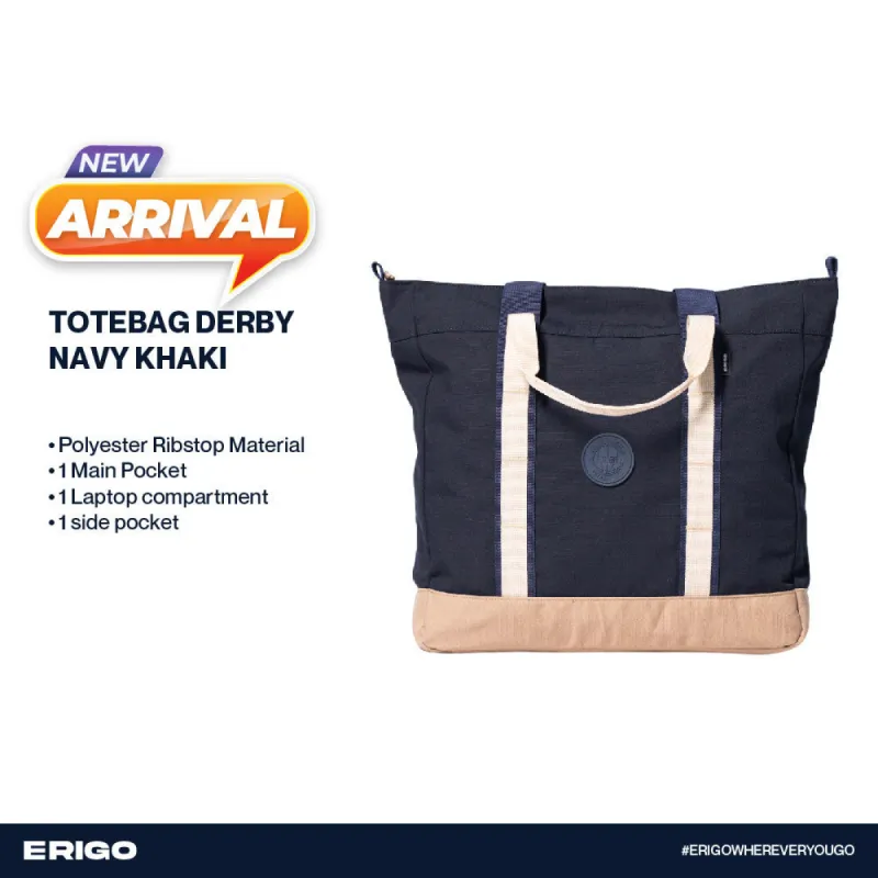 Erigo Tote Bag Derby Navy Khaki sold by Erigo