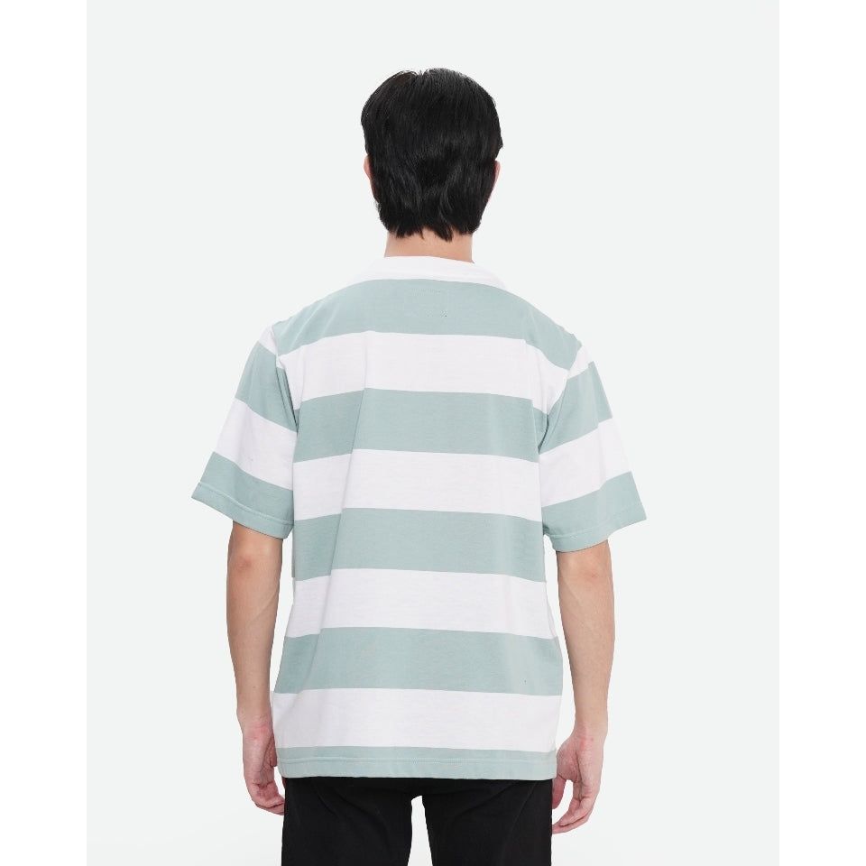 Erigo T-Shirt Stripe Moseley Wide Striped Sage Unisex sold by Erigo product image thumbnail 2