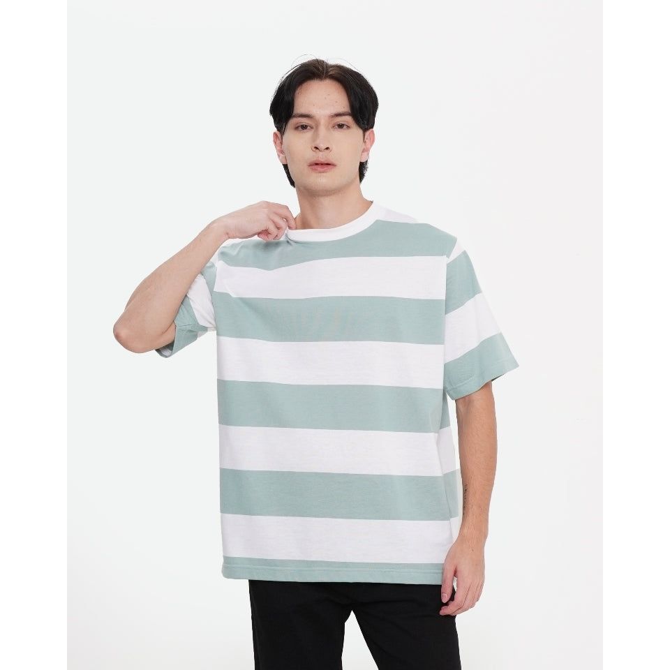 Erigo T-Shirt Stripe Moseley Wide Striped Sage Unisex sold by Erigo product image thumbnail 4
