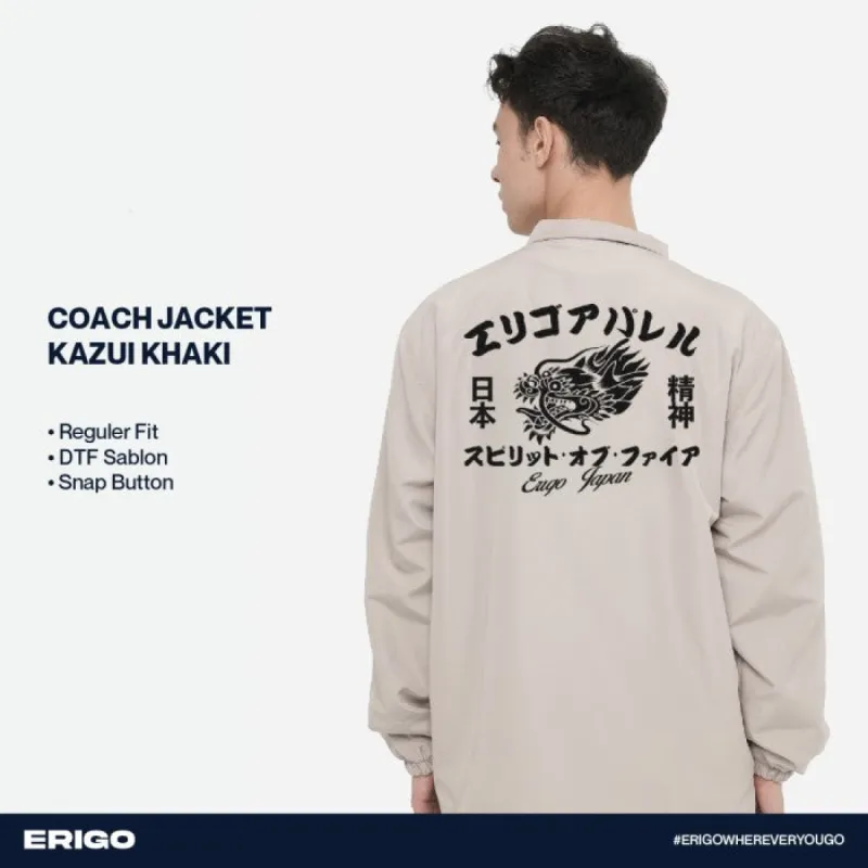Erigo Coach Jacket Graphic Kazui Khaki sold by Erigo