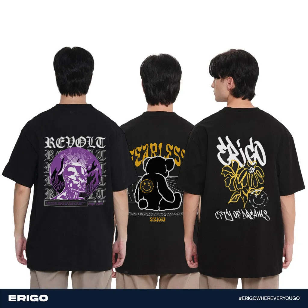 Erigo Buy 1 Get 3 T-Shirt Graphic Bundling 1 | Akello Black, Azkio Black, Denzel Black sold by Erigo