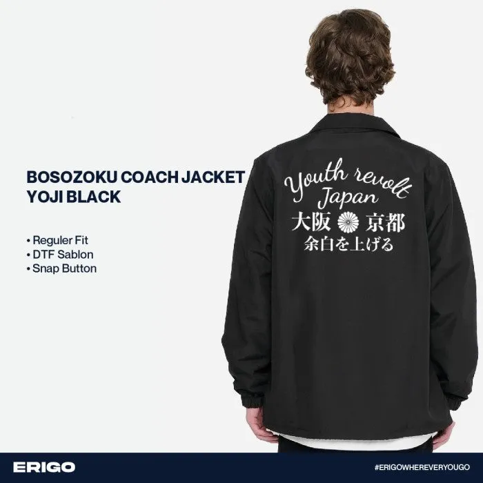 Erigo Bosozoku Coach Jacket DTF Yoji Black sold by Erigo